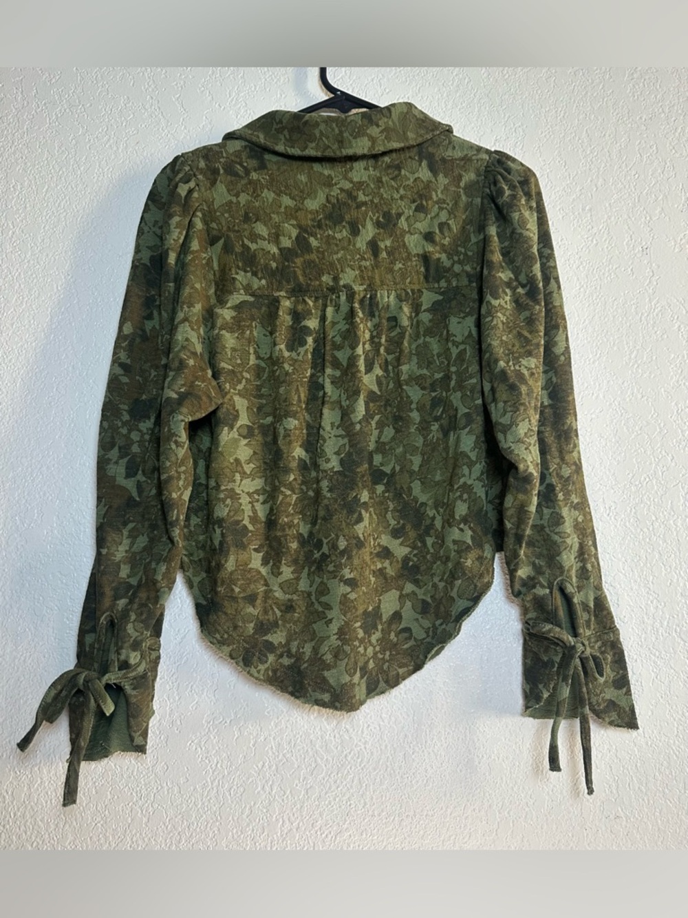 Pilcro Anthropologie Blouse Puff Longsleeve Boho Bohemian Green XXS - Picture 8 of 11